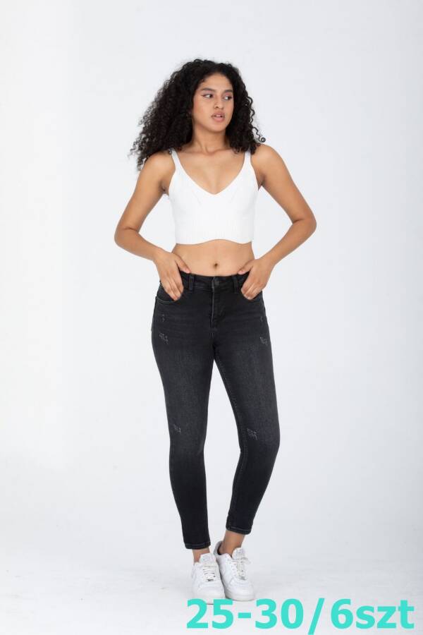 Spodnie damskie jeansy Roz 25-30, 1 Kolor Paczka 6 szt